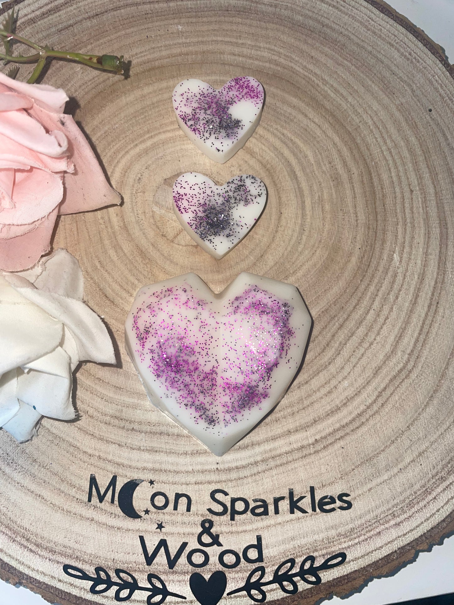 Scented Soy wax melt Hearts (3) - gift boxed