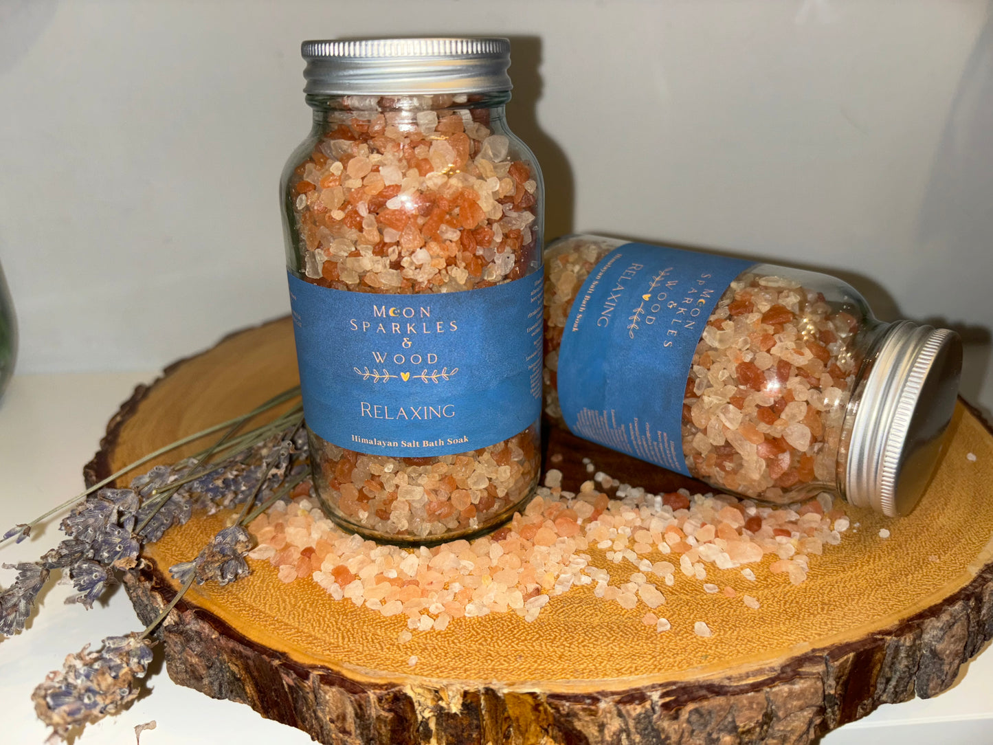 Relaxing Himalayan Salt Bath Soak – Moon Sparkles & Wood | Natural Aromatherapy with Essential Oils