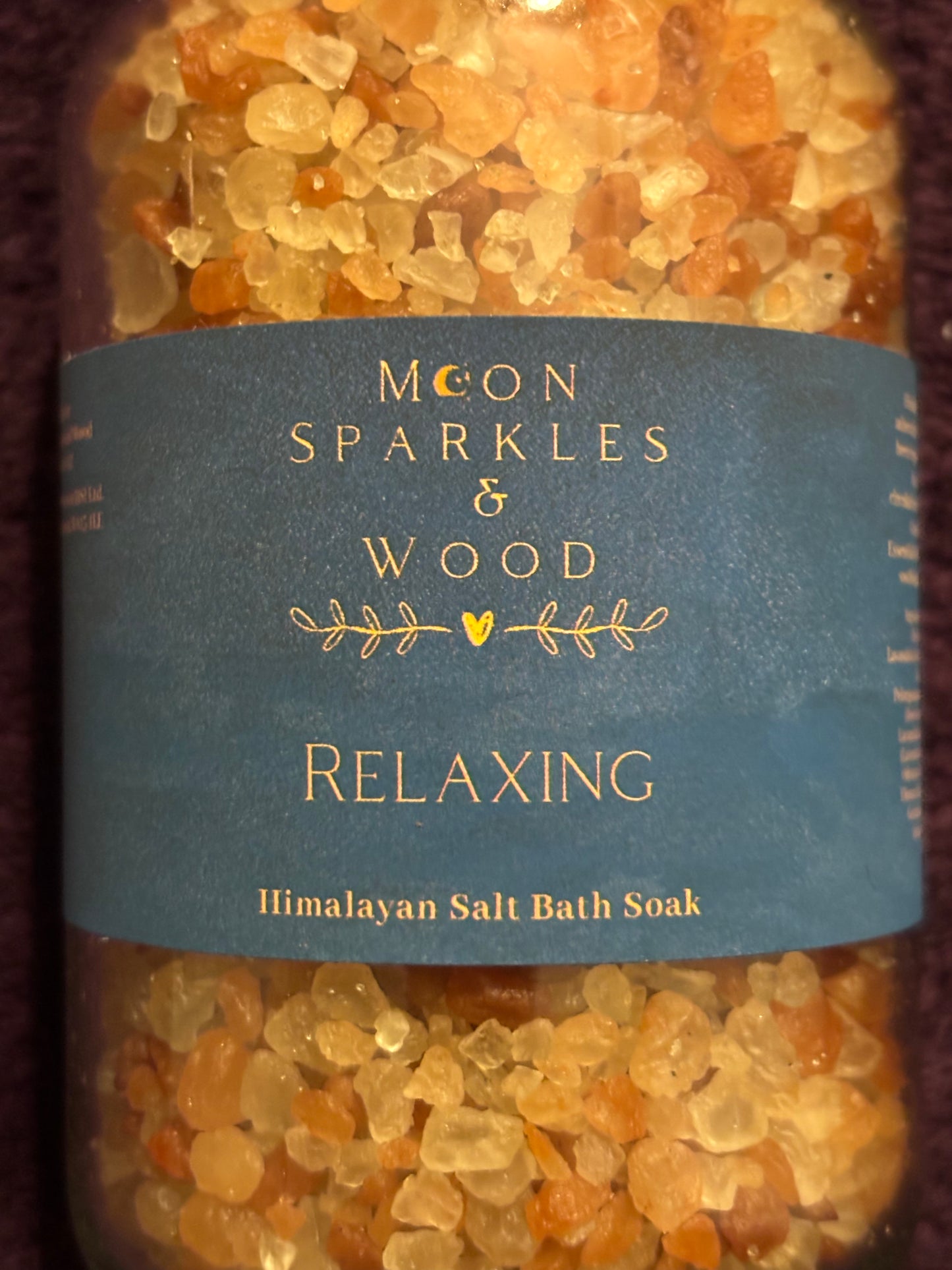 Relaxing Himalayan Salt Bath Soak – Moon Sparkles & Wood | Natural Aromatherapy with Essential Oils