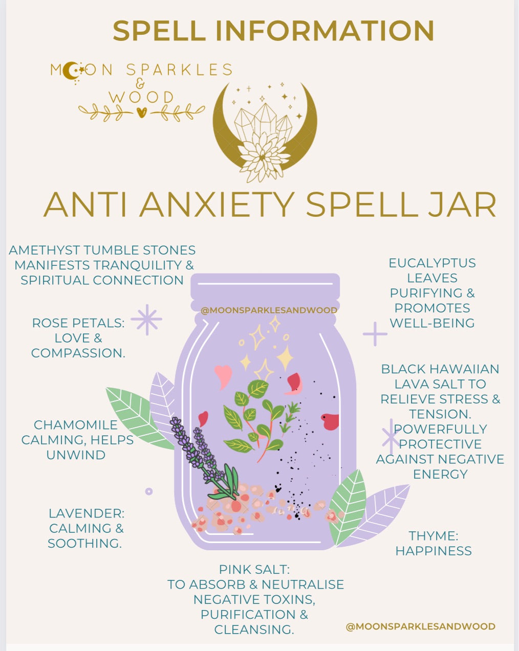 Anti Anxiety Spell Jar Necklace Witch Necklace Witchy Gifts 
