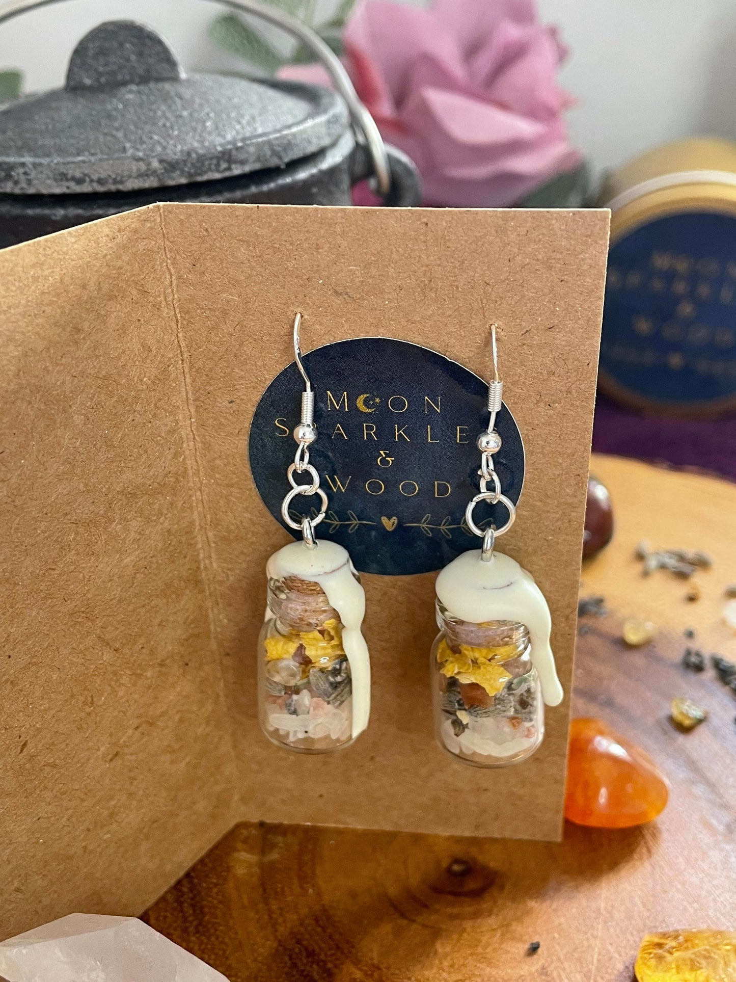 Intention jar earrings